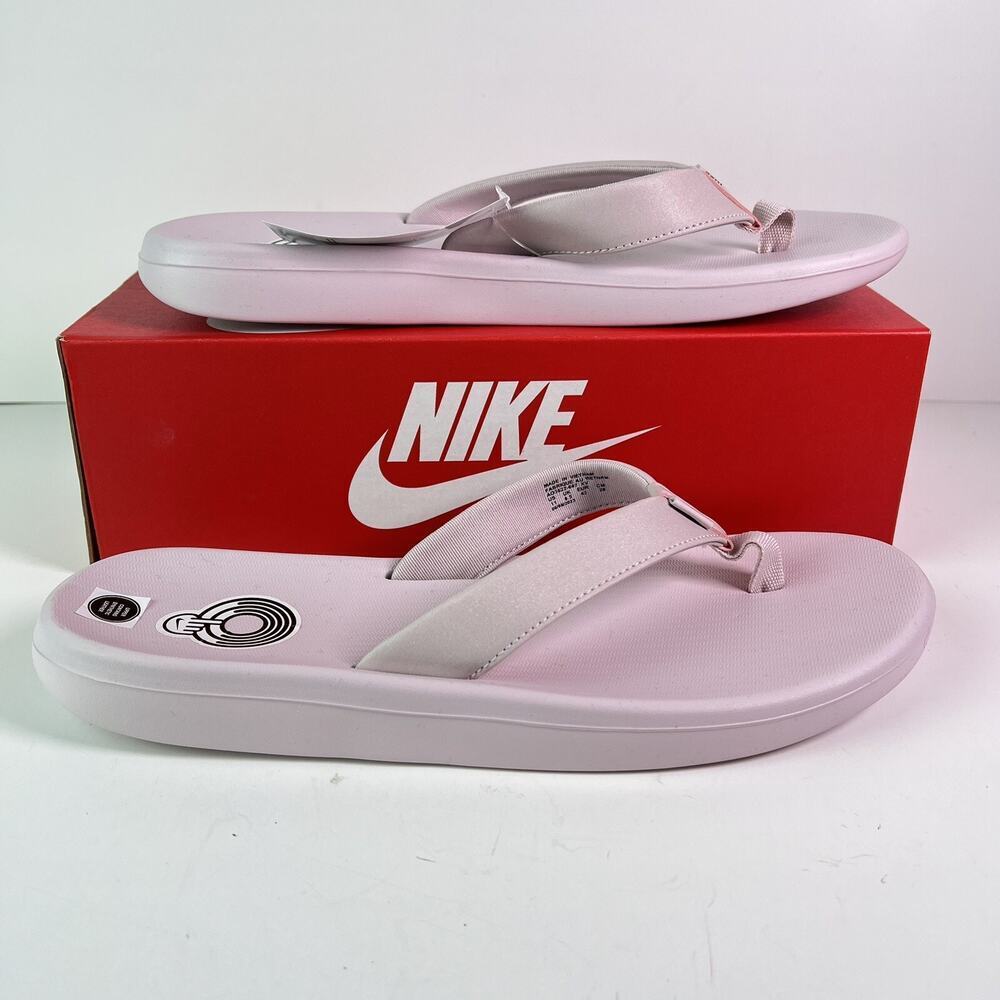 Nike Bella Kai Thong Women 11 Flip-Flop Slide Sandal AO3622 607 Barely Rose/Grey
